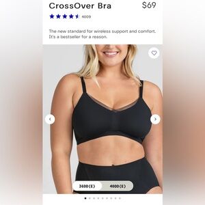 Honeylove Crossover Wireless Bra Vamp Black Size Medium